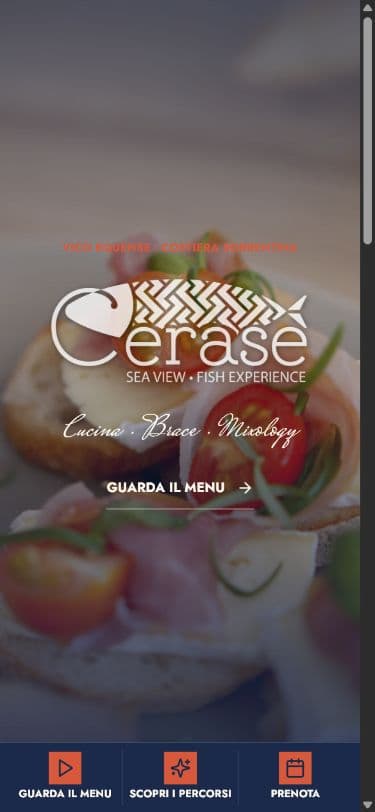 Homepage del ristorante demo Cerasè su WatchEat